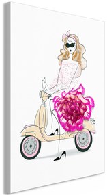 Artgeist Obraz - Girl on a Scooter (1 Part) Vertical Veľkosť: 40x60, Verzia: Na talianskom plátne