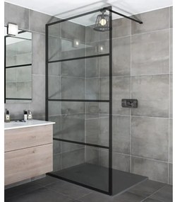 Walk-in čierna sprchová stena 50, 200cm, 8mm