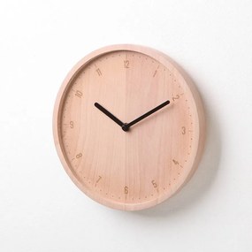 Drevené nástenné hodiny PANA OBJECTS Allday Round, (buk), prírodná-čierna (26 cm.) QLPN10077