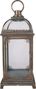 Bronzová antik kovová lampáš s čipkou Billia - 23*23*58 cm