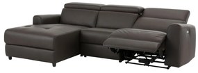 Tmavohnedá rohová pohovka z imitácie kože (ľavý roh) Capena – Støraa