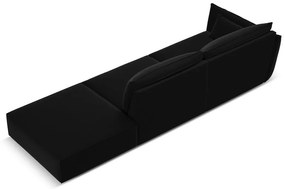 Čierna zamatová pohovka ľavý roh 264 cm Vanda – Mazzini Sofas