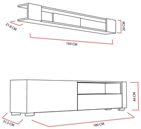 Obývacia stena Ariell (biela + cordoba) . Vlastná spoľahlivá doprava až k Vám domov. 1101381