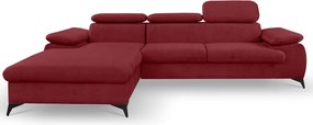 Rohová sedacia súprava Scala, červená látka, ľavý roh