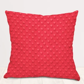 Biante Detská obliečka na vankúš Minky 3D bodky MKP-019 Jahodová červená 40 x 40 cm