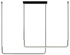 LED Luster na lanku HORIZONT 2xLED/11W/230V čierna