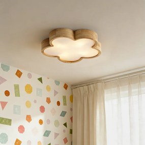 Detské stropné svietidlo drevené s bielou farbou - Lucille