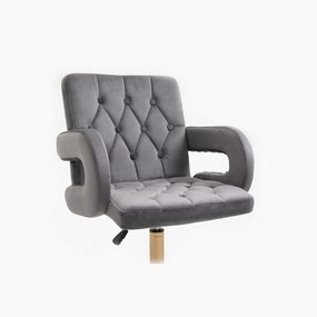 LuxuryForm DESIGN Stolička BOSTON VELUR na čiernej podstave s kolieskami - šedá
