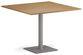 Konferenčný stolík ENZO, 100x100 cm, sivostrieborná podnož, buk