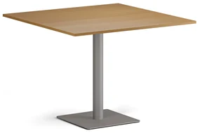 Konferenčný stolík ENZO, 100x100 cm, sivostrieborná podnož, buk