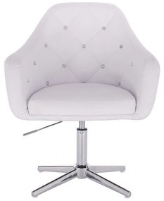 LuxuryForm DESIGN Kreslo ROMA na striebornom kríži - biele