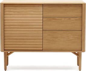 Nízka komoda v dekore duba v prírodnej farbe 105x86 cm Lenon – Kave Home