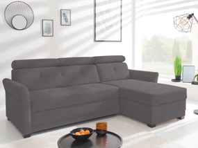 Rohová sedacia súprava Harris, tmavo šedá tkanina, pravý roh