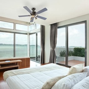 Stropný ventilátor oceľový 110 cm 3-svetelný s ťahacím káblom - Mistral