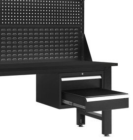 Dielenský stôl LOGAN, 500 x 1700 x 750 mm, All Black: čierny