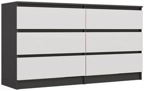 Komoda Malwa M6 140 cm antracit/bílá