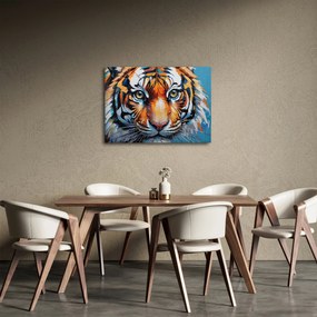 Obraz - Pohľad tigra, maľba (70x50 cm)