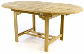 Divero 47195 Záhradný jedálenský stôl z tíkového dreva - 120/170 cm