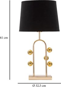 Stolná lampa Bubble 61 cm čierno-zlatá