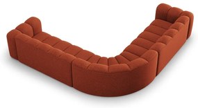 Ženilková modulárna rohová pohovka v tehlovej farbe Lupine – Micadoni