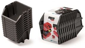 Kistenberg Set úložných boxov 10ks BINEER SHORT SET 288x158x187 čierny