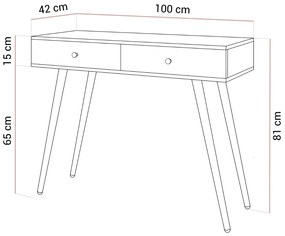 TOALETNÝ STOLÍK KATHLEEN GLAM KAŠMÍR LESK + ZLATÉ NOHY + ZRKADLO