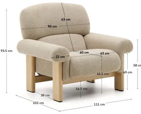 Béžové ženilkové kreslo Nema – Kave Home