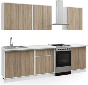 Kuchynská linka 200 MATEO, dub truffel-biela