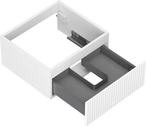Mexen Rivel, kúpeľňová skrinka pod umývadlo 50 cm, 1 zásuvka, drážkovaná, biela matná, 91A20-05023-1-BF01