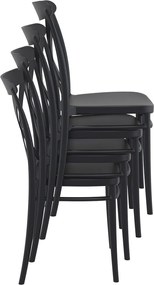 CROSS záhradná stolička bez podrúčok black