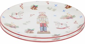Súprava 2 porcelánových plytkých tanierov Luskáčik 27 cm