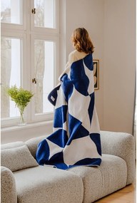 Modrá/krémovobiela deka 150x200 cm Tul – noo.ma