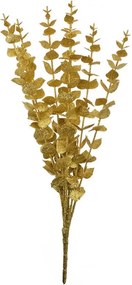 Vianočná zlatá umelá trblietavá vetvička eucalyptus - 9*8*46 cm