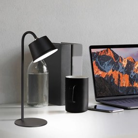 Čierna LED stolová lampa s kovovým tienidlom (výška 34 cm) Voet – Fischer &amp; Honsel