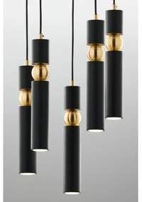 Jupiter 2014 - Luster na lanku ALAS 5xGU10/10W/230V čierna/zlatá
