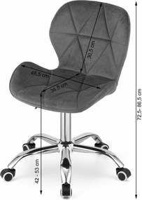 AKCIA Sivá kancelárska stolička AVOLA VELVET II. akosť