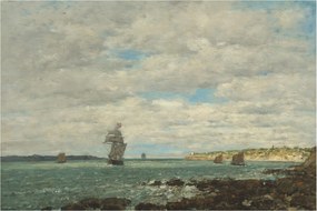 Obraz - Eugène Boudin, Coast of Brittany, reprodukcia (90x60 cm)