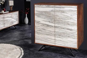 Dizajnová vysoká komoda Quillon II 120 cm prírodný kameň