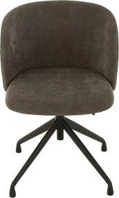 Šedá zamatová jedálenská točiaca stolička Chair Turn Grey - 56*48*77cm