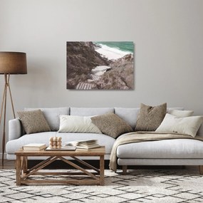 Sklenený obraz - Cesta k smaragdovému moru (70x50 cm)