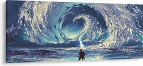 Obraz - Ilustrácia chlapca s kopijou (120x50 cm)