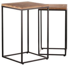 Autronic BONTEC Stojan na kvety - kov, drevená doska, cena za sadu 2 ks Farba: Prírodné