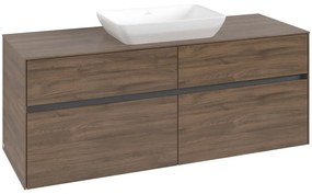 VILLEROY &amp; BOCH Collaro závesná skrinka pod umývadlo na dosku (umývadlo v strede), 4 zásuvky, 1400 x 500 x 548 mm, Arizona Oak, C11600VH