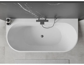 Mexen Oval+, voľne stojaca vaňa ku stene 170 x 80 cm, biela lesklá, grafitová matná, 52681708000-95