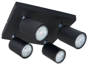 BERGE Bodové svietidlo LED VIKI 4x GU10 čierna
