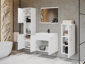 Kúpelňový nábytok Megi I MDF, Farby: biały / biała fala, Sifón: so sifónom, Umývadlová batéria: nie