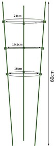 Kruhová opora pre rastliny v kvetináčoch VERK 01894 - 3 kruhy