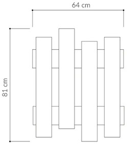 Nástenný vešiak WAVE 81x64 cm biela
