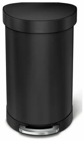 Simplehuman Polokrúhly pedálový kôš s nehrdzavejúcim rámčekom 45 l, čierna