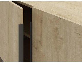 Nízka komoda v dekore duba v prírodnej farbe 150x80 cm Titan – Marckeric